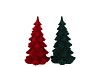 X-MAS FLOCK RED GREEN TREE ASS 8X8X13CM