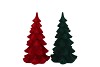 X-MAS FLOCK RED GREEN TREE ASS 11X11X18CM