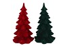 X-MAS FLOCK RED GREEN TREE ASS 19X19X34CM