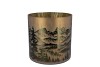 RUBY GOLD T-LIGHT MOUNTAIN TREE 15X15CM