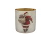 RUBY WHITE T-LIGHT SANTA 15X15CM NM