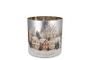 RUBY SILVER T-LIGHT WINTER HOUSE 8X8CM