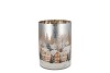 RUBY SILVER T-LIGHT WINTER HOUSE 9X10CM