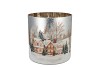 RUBY SILVER T-LIGHT WINTER HOUSE 15X15CM