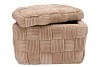 STRIPE CARAMEL POOF RECTANGLE LAYERS 60X40X42CM