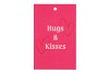 GIFT BOUQUET CARD HUGS KISSES FUCHSIA 6X9CM P/25