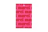 GIFT BOUQUET CARD MERCI FUCHSIA 6X9CM P/25