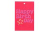 GIFT BOUQUET CARD HAPPY BIRTHDAY FUCHSIA 6X9CM P/25