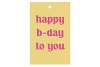 GIFT BOUQUET CARD HAPPY B-DAY YELLOW 6X9CM P/25