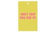 GIFT BOUQUET CARD HOLY SHIT YELLOW 6X9CM P/25