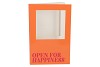 GIFT TILE CARD OPEN FOR HAPPINESS ORANGE 21X14X1CM