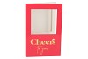 GIFT TILE CARD CHEERS TO YOU PINK 21X14X1CM