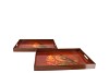 MELAMINE PRINT BROWN TRAY RECTANGLE BIRD ASS 40X26X4CM