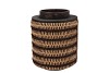 CRUZ BROWN LATERN ROUND STRIPES 12X17X23CM