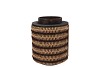 CRUZ BROWN LATERN ROUND STRIPES 8X12X17CM