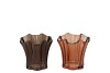 JAZZ BROWN T-LIGHT GLASS ASS 10X9CM