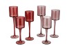 JAZZ PINK CANDLE HOLDER WITH FOOT ASS P/3 8X20CM