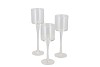JAZZ CLEAR CANDLE HOLDER WITH FOOT ASS P/3 8X20CM
