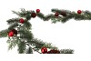 SILK GARLAND PINE X-MAS BALL RED 183X20X5CM