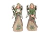 LESLY X-MAS GREEN ANGEL ASS 13X11X29CM