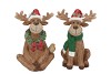 WONDERLAND RED X-MAS REINDEER ASS 12X11X17CM