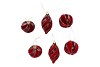 TWINKLE RED GLASS BALL VELVET ASS 6X12CM