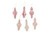 TWINKLE PINK GLASS PENDANT VELVET ASS 6X15CM