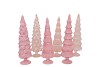 TWINKLE PINK GLASS TREE VELVET ASS 9X25CM