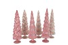 TWINKLE PINK GLASS TREE VELVET ASS 9X25CM