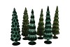 TWINKLE GREEN GLASS TREE VELVET ASS 10X30CM