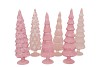 TWINKLE PINK GLASS TREE VELVET ASS 10X30CM