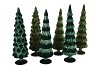 TWINKLE GREEN GLASS TREE VELVET ASS 10X35CM