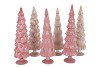 TWINKLE PINK GLASS TREE VELVET ASS 10X35CM