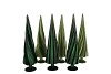 TWINKLE GREEN GLASS TREE SWIRL VELVET ASS 9X30CM