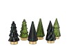 TWINKLE GREEN GLASS MINI TREE LED ASS 6X13CM