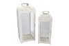 KAYA WHITE LANTERN METAL S/2 23X23X58/18X18X48CM