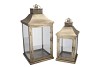 KAYA GOLD LANTERN METAL S/2 24X24X52/19X19X40CM
