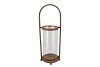 KAYA BRONZE CANDLE HOLDER GLASS METAL 18X16X49CM