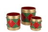 KAYA RED POT METAL S/3 17X17/14X14/11X11CM