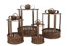 KAYA BRONZE DECO BOW S/4 25X34/20X30/15X26/12X21CM