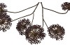SILK OLD SCALLION BALLS FLOWER BROWN 77CM