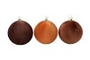 JOYFUL BROWN X-MAS BALL VELVET ASS 25CM P/3