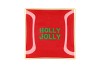 PLATE SQUARE HOLLY JOLLY 18X18X2CM