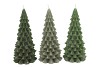 CANDLE FROSTY X-MAS TREE MAJESTIC GREEN MIX 9X20CM ASS