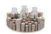 NATURE BIRCH BRANCH WHITEWASH GLASS BOTTLE 25X8CM