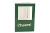 GIFT TILE CARD CHEERS GREEN 21X14X1CM