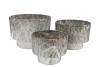MONTY GREY POT OVAL S/3 31X23/26X20/21X16M