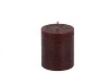 CANDLE RUSTIC PILLAR BURGUNDY 7X8CM