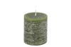 CANDLE RUSTIC PILLAR GREEN 7X8CM