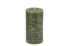 CANDLE RUSTIC PILLAR GREEN 7X13CM